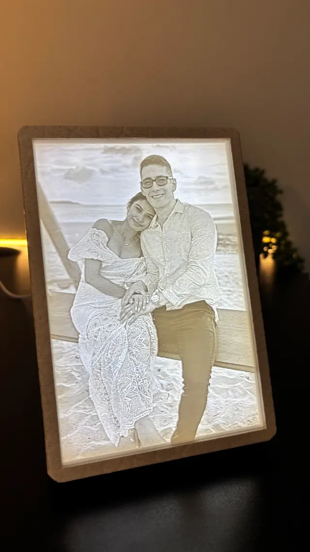 Retrato de Luz com LED ligado